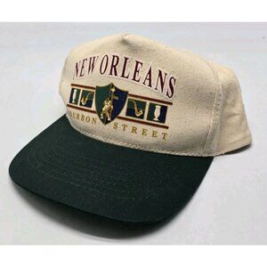 Vintage 90s New Orleans Bourbon Street Travel Destination Snapback Souvenir Hat